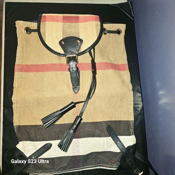 BURBERRY Overdyed Canvas Mega Check Medium Chiltern Backpack - Picture 1 of 11